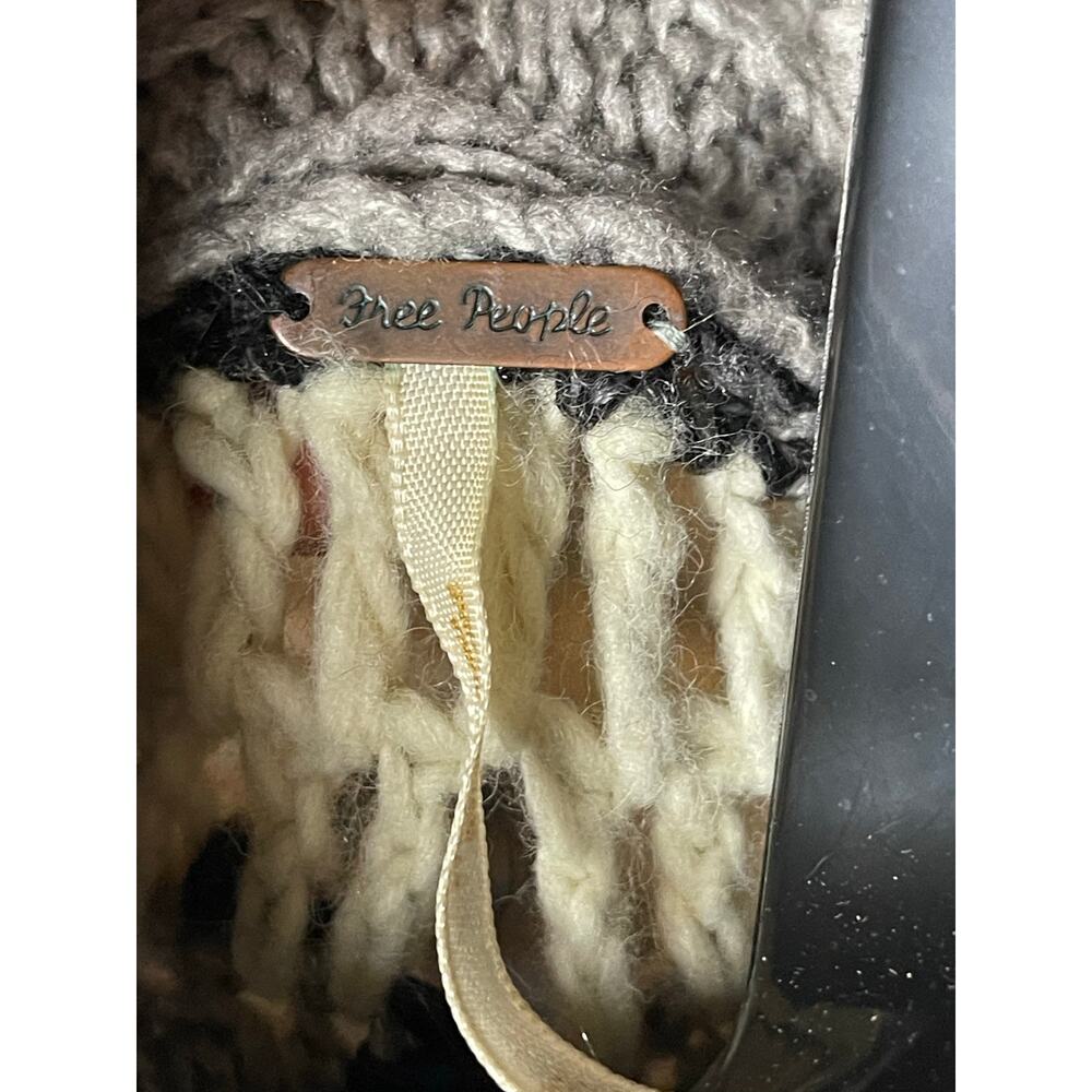 Free People Patchwork Cable Knit Button Cardigan … - image 4